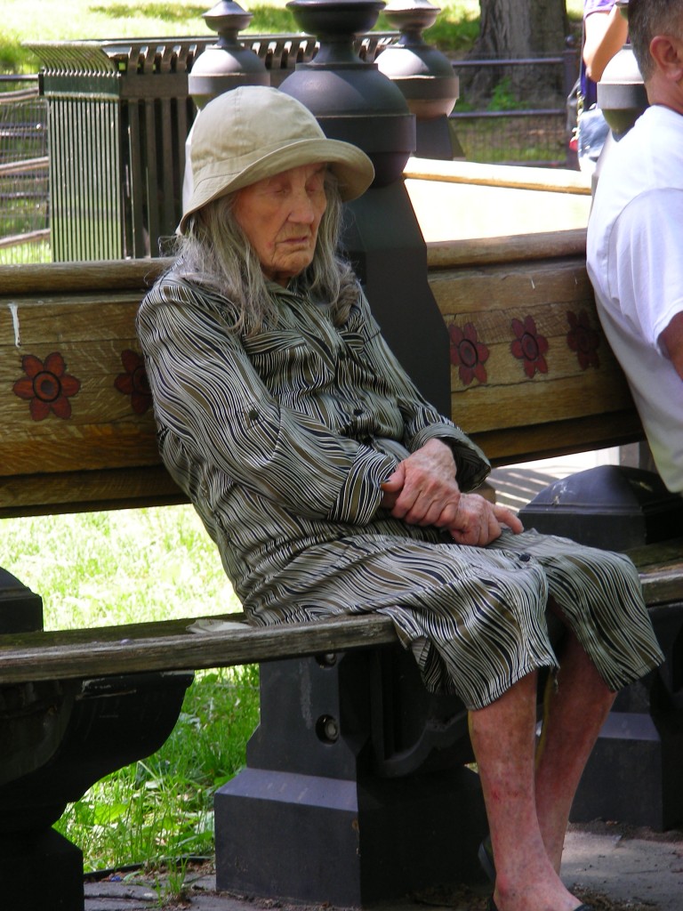 old woman in central park