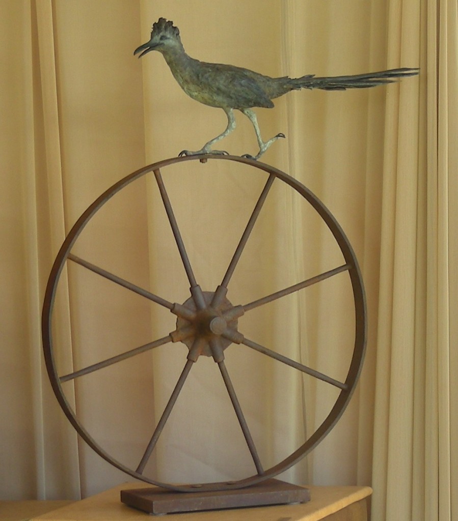 bird on wheel